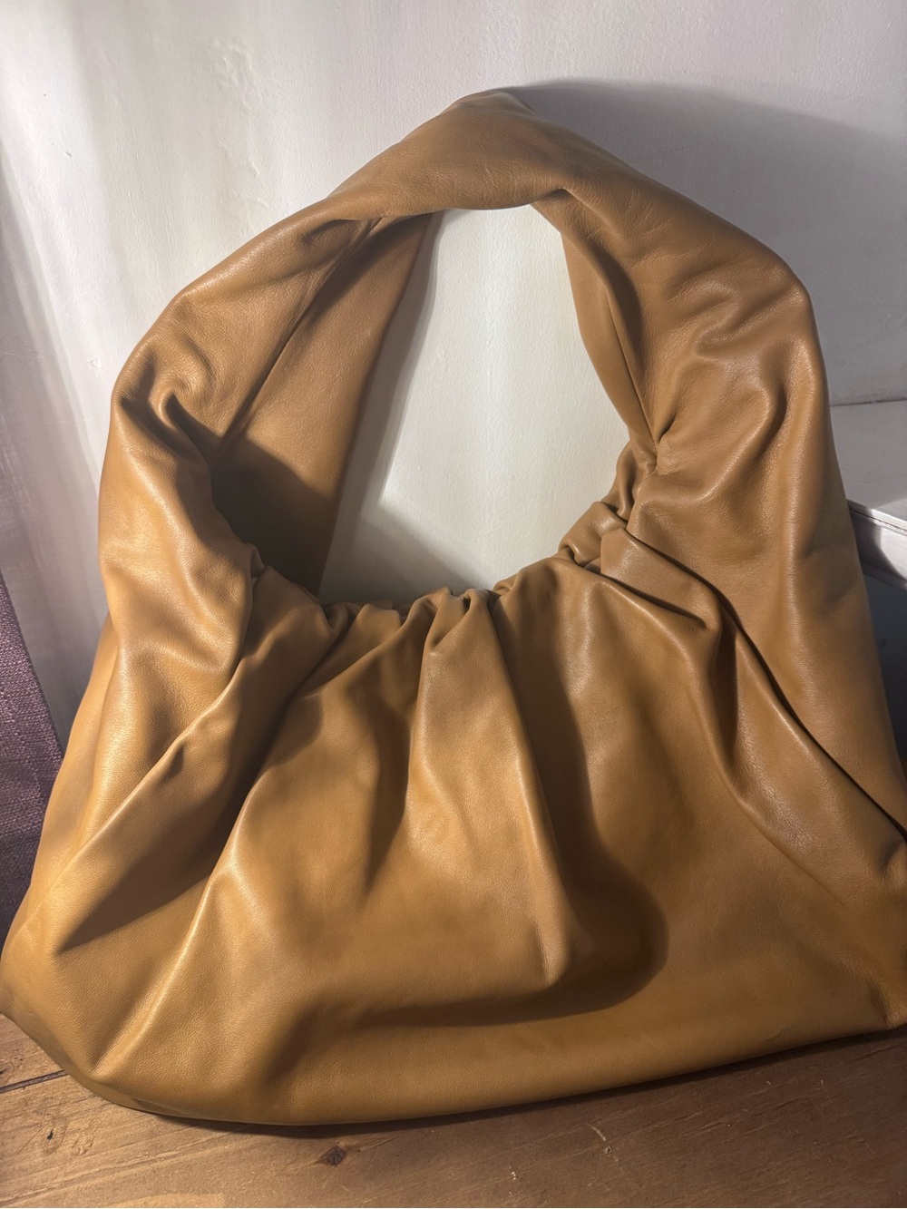 Bottega Veneta Cognac Slouchy Shoulder Bag
